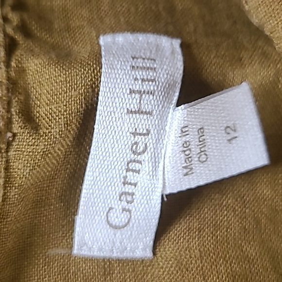 Garnet Hill Chestnut Brown Easy Linen Button Down Tank - Size 12 - Picture 5 of 7